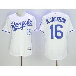 MLB Kansas City Royals 16 Bo Jackson White 2016 Flexbase Majestic Baseball Men Jersey
