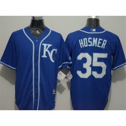 MLB Kansas City Royals 35 Eric Hosmer Blue KC New Cool Base Men Jersey