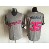 MLB Kansas City Royals 35 Eric Hosmer Gray With Pink 2016 Mother's Day Baseball Cool Base Men Jersey