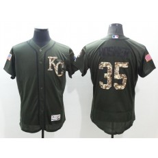 MLB Kansas City Royals 35 Eric Hosmer Green Salute To Service 2016 Flexbase Majestic Baseball Men Jersey