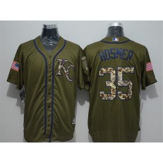 MLB Kansas City Royals 35 Eric Hosmer Green Salute To Service Majestic Baseball Men Jersey
