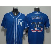 MLB Kansas City Royals 35 Eric Hosmer KC Navy Blue USA Flag Fashion Baseball Men Jersey