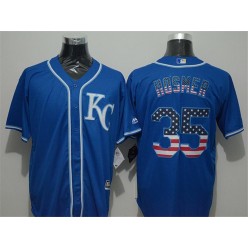 MLB Kansas City Royals 35 Eric Hosmer KC Navy Blue USA Flag Fashion Baseball Men Jersey