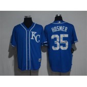 MLB Kansas City Royals 35 Eric Hosmer Retired Royal Blue Team Logo Ornamented Stitched Majestic Cool Base Men Jersey