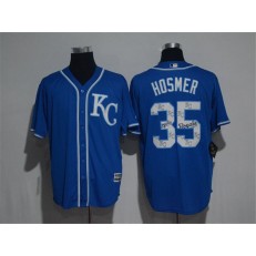 MLB Kansas City Royals 35 Eric Hosmer Retired Royal Blue Team Logo Ornamented Stitched Majestic Cool Base Men Jersey
