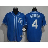 MLB Kansas City Royals 4 Alex Gordon Blue KC New Cool Base Men Jersey