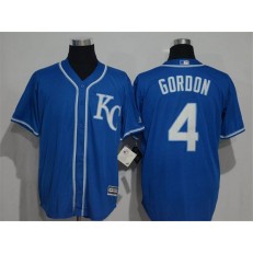 MLB Kansas City Royals 4 Alex Gordon Blue KC New Cool Base Men Jersey