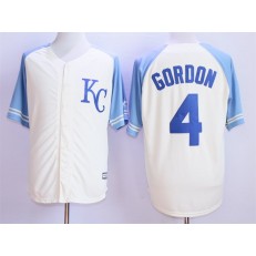 MLB Kansas City Royals 4 Alex Gordon Cream New Cool Base Men Jersey