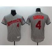 MLB Kansas City Royals 4 Alex Gordon Gray Fashion Stars & Stripes 2016 Flexbase Independence Day Men Jersey