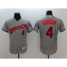 MLB Kansas City Royals 4 Alex Gordon Gray Fashion Stars & Stripes 2016 Flexbase Independence Day Men Jersey