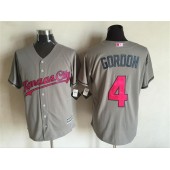 MLB Kansas City Royals 4 Alex Gordon Gray With Pink 2016 Mother's Day Baseball Cool Base Men Jersey
