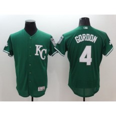 MLB Kansas City Royals 4 Alex Gordon Green 2016 St. Patrick's Day Flexbase Majestic Baseball Men Jersey