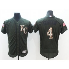 MLB Kansas City Royals 4 Alex Gordon Green Salute To Service 2016 Flexbase Majestic Baseball Men Jersey