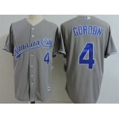MLB Kansas City Royals 4 Alex Gordon Grey New Cool Base Men Jersey