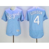 MLB Kansas City Royals 4 Alex Gordon Light Blue 2016 Flexbase Majestic Baseball Men Jersey