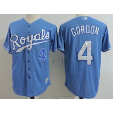 MLB Kansas City Royals 4 Alex Gordon Light Blue Cool Base Majestic Baseball Men Jersey