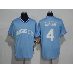 MLB Kansas City Royals 4 Alex Gordon Light Blue Cooperstown Stitched Men Jersey