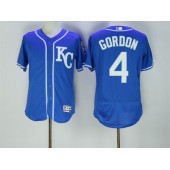 MLB Kansas City Royals 4 Alex Gordon Navy Blue KC 2016 Flexbase Majestic Baseball Men Jersey