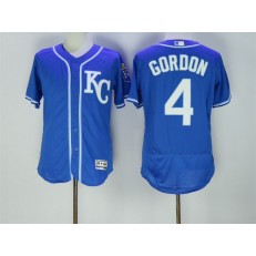 MLB Kansas City Royals 4 Alex Gordon Navy Blue KC 2016 Flexbase Majestic Baseball Men Jersey