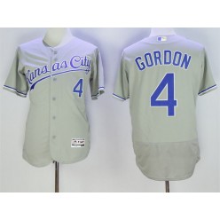 MLB Kansas City Royals 4 Alex Gordon Retired Gray Road 2016 Majestic Baseball JerseyProgram FlexBase Men Jersey