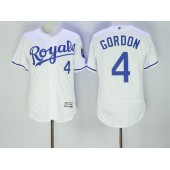 MLB Kansas City Royals 4 Alex Gordon White 2016 Flexbase Majestic Baseball Men Jersey