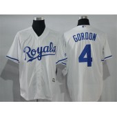MLB Kansas City Royals 4 Alex Gordon White New Cool Base Men Jersey
