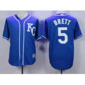 MLB Kansas City Royals 5 George Brett Blue KC New Cool Base Men Jersey