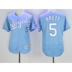 MLB Kansas City Royals 5 George Brett Light Blue 2016 Flexbase Majestic Baseball Men Jersey