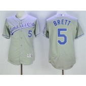 MLB Kansas City Royals 5 George Brett Retired Gray Road 2016 Majestic Baseball JerseyProgram FlexBase Men Jersey