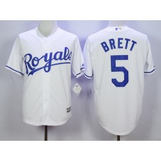 MLB Kansas City Royals 5 George Brett White New Cool Base Men Jersey