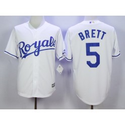 MLB Kansas City Royals 5 George Brett White New Cool Base Men Jersey