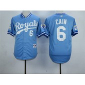 MLB Kansas City Royals 6 Lorenzo Cain 1985 Turn Back The Clock Blue Men Jersey
