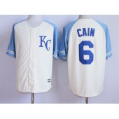 MLB Kansas City Royals 6 Lorenzo Cain Cream New Cool Base Men Jersey