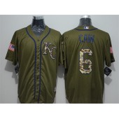 MLB Kansas City Royals 6 Lorenzo Cain Green Salute To Service Majestic Baseball Men Jersey