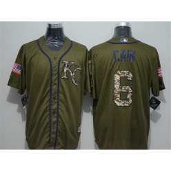 MLB Kansas City Royals 6 Lorenzo Cain Green Salute To Service Majestic Baseball Men Jersey