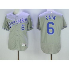MLB Kansas City Royals 6 Lorenzo Cain Retired Gray Road 2016 Majestic Baseball JerseyProgram FlexBase Men Jersey