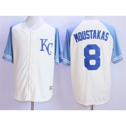 MLB Kansas City Royals 8 Mike Moustakas Cream New Cool Base Men Jersey