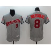 MLB Kansas City Royals 8 Mike Moustakas Gray Fashion Stars & Stripes 2016 Flexbase Independence Day Men Jersey