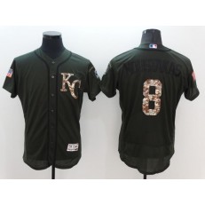 MLB Kansas City Royals 8 Mike Moustakas Green Salute To Service 2016 Flexbase Majestic Baseball Men Jersey