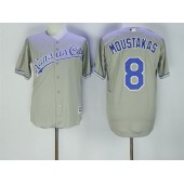 MLB Kansas City Royals 8 Mike Moustakas Grey New Cool Base Men Jersey