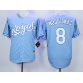 MLB Kansas City Royals 8 Mike Moustakas Light Blue New Cool Base Men Jersey