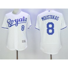 MLB Kansas City Royals 8 Mike Moustakas White 2016 Flexbase Majestic Baseball Men Jersey