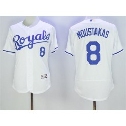 MLB Kansas City Royals 8 Mike Moustakas White 2016 Flexbase Majestic Baseball Men Jersey