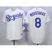 MLB Kansas City Royals 8 Mike Moustakas White New Cool Base Men Jersey