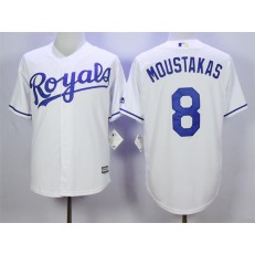 MLB Kansas City Royals 8 Mike Moustakas White New Cool Base Men Jersey