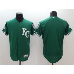 MLB Kansas City Royals Blank Green 2016 St. Patrick's Day Flexbase Majestic Baseball Men Jersey