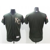 MLB Kansas City Royals Blank Green Salute To Service 2016 Flexbase Majestic Baseball Men Jersey