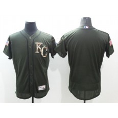 MLB Kansas City Royals Blank Green Salute To Service 2016 Flexbase Majestic Baseball Men Jersey