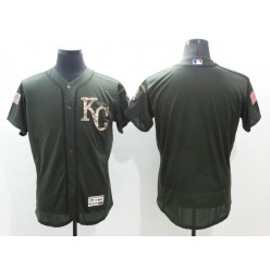 MLB Kansas City Royals Blank Green Salute To Service 2016 Flexbase Majestic Baseball Men Jersey