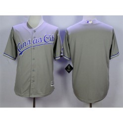 MLB Kansas City Royals Blank Grey New Cool Base Men Jersey